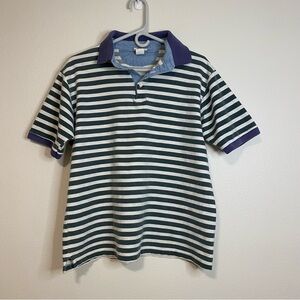 Vintage L.L. Bean Freeport Maine casco bay Striped Polo Shirt mens size XL